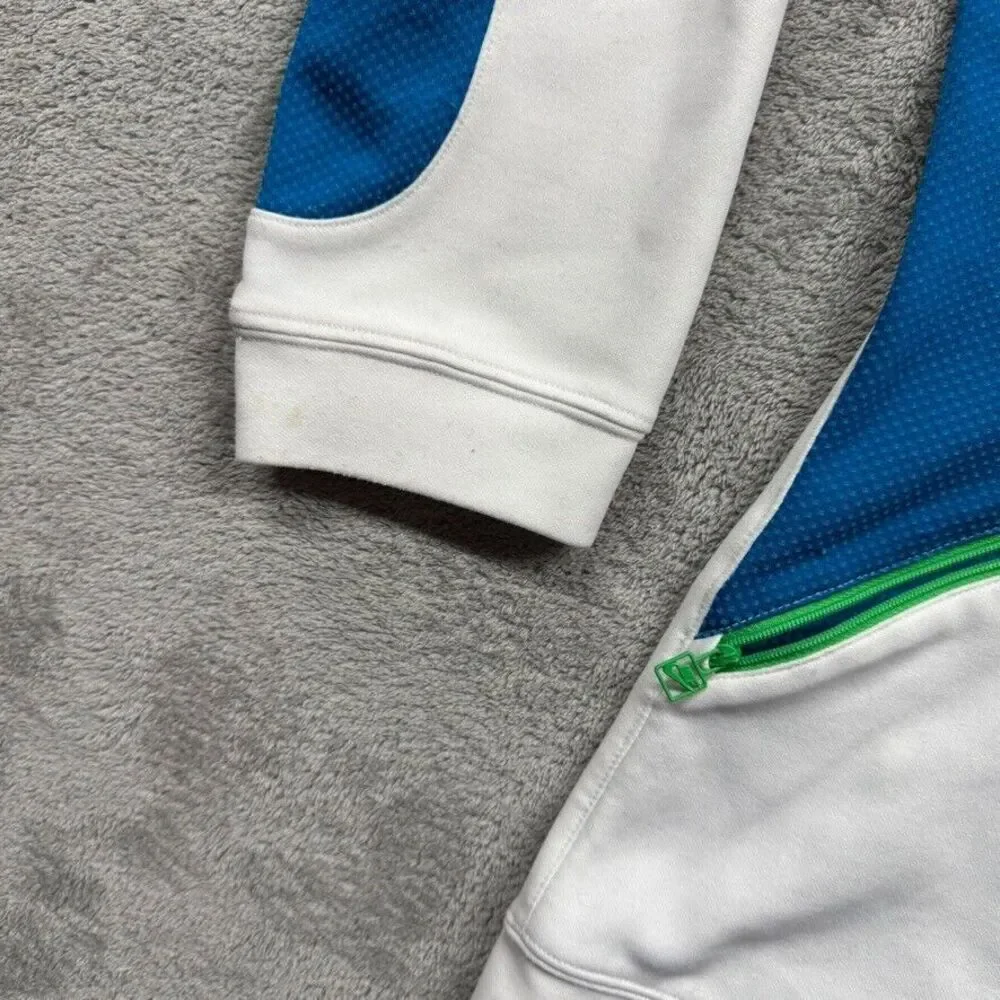 Vintage‎ Nike Full Zip Track Jacket Womens XL White Blue Swoosh Embroidered Gym